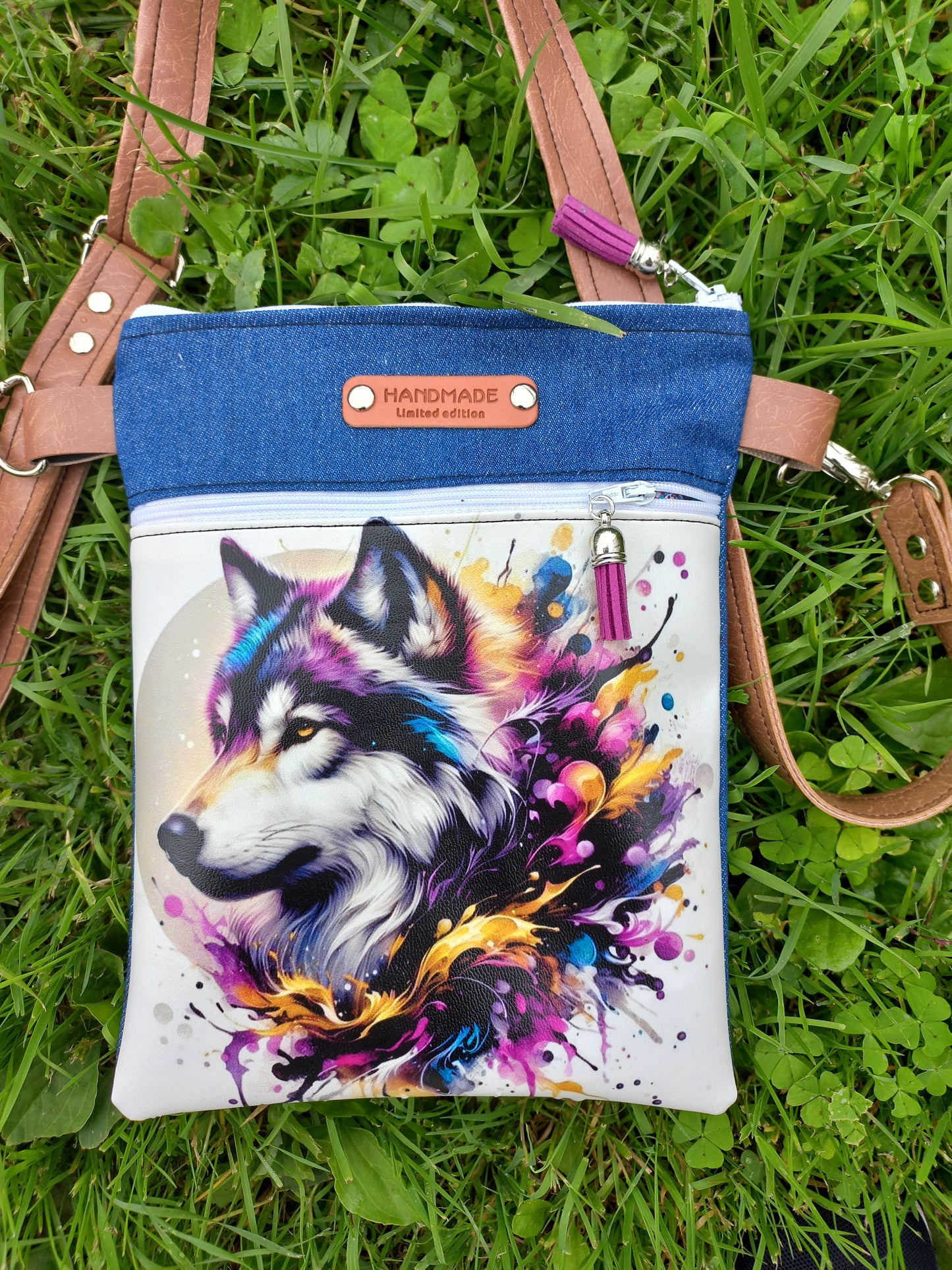 Pochette Nomade loup coloré