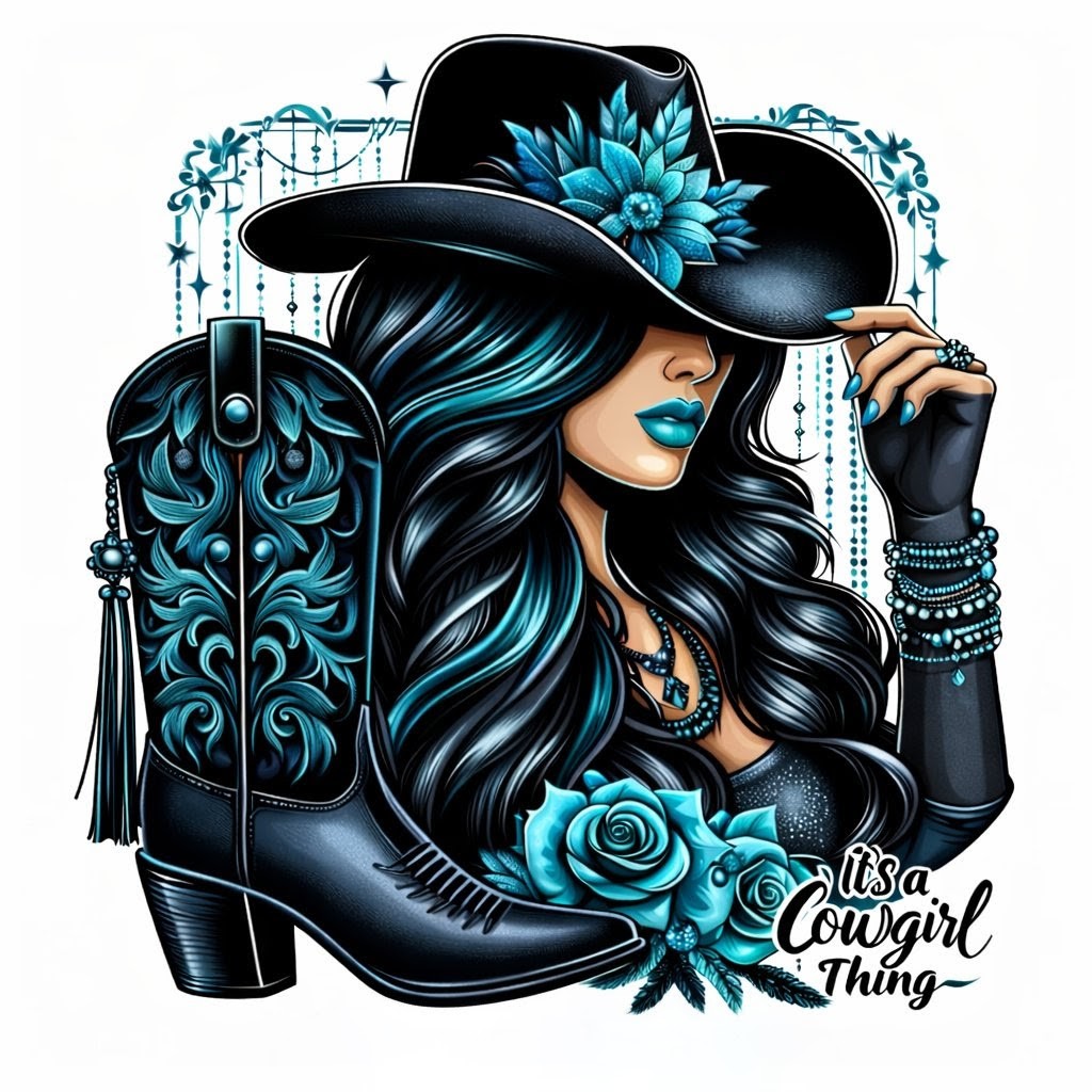 Porte monnaie Cowgirl turquoise