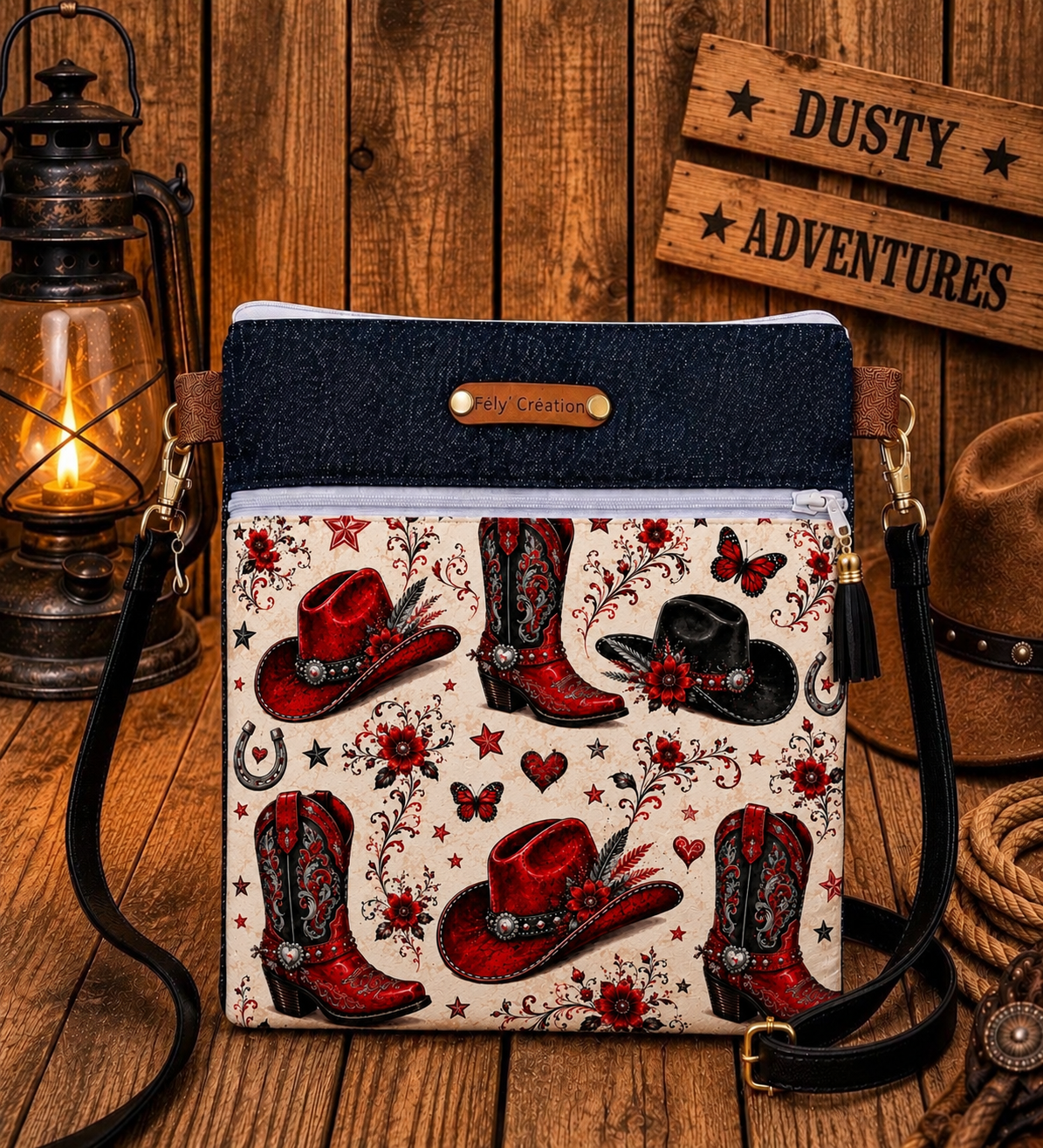 Pochette Nomade Bottes rouge
