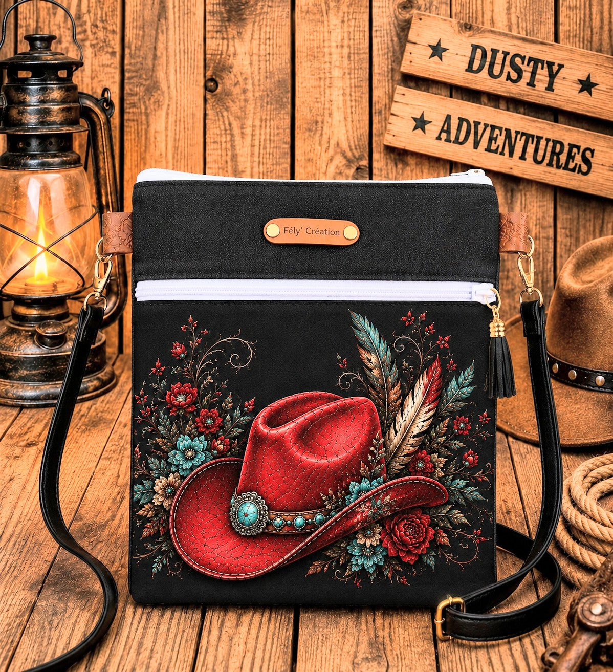 Pochette nomade chapeau rouge