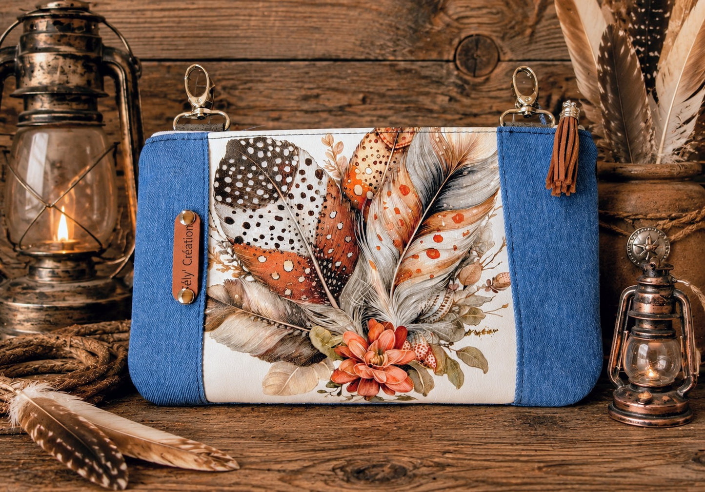 Mini pochettes plumes coffee