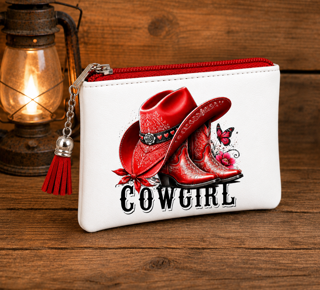 Porte monnaie Cowgirl rouge