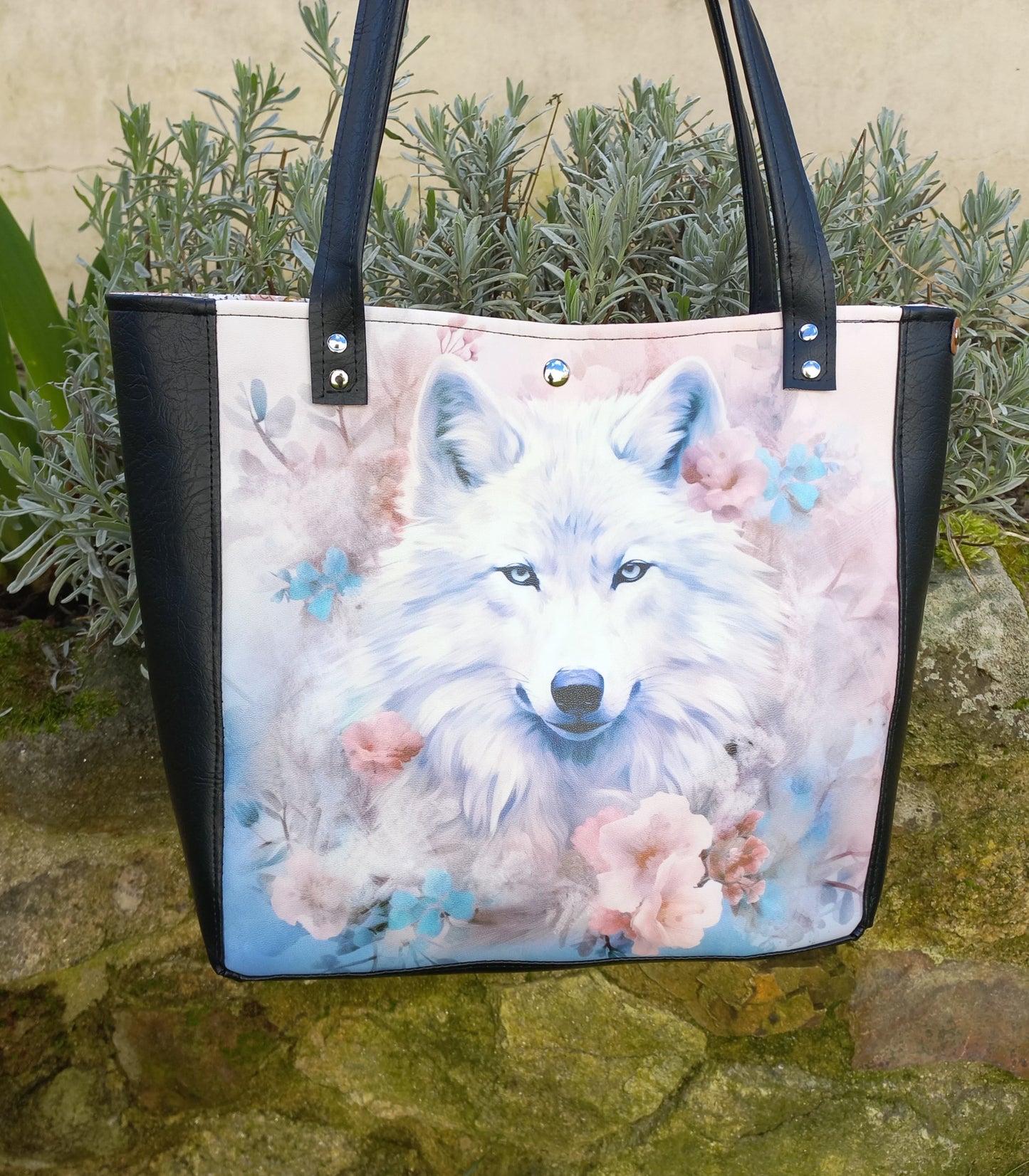 Sac cabas loup blanc