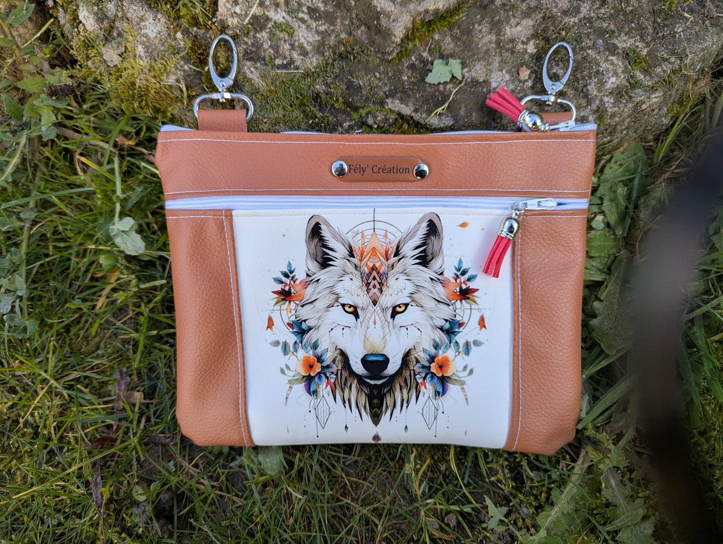 Mini pochette loup Blanc