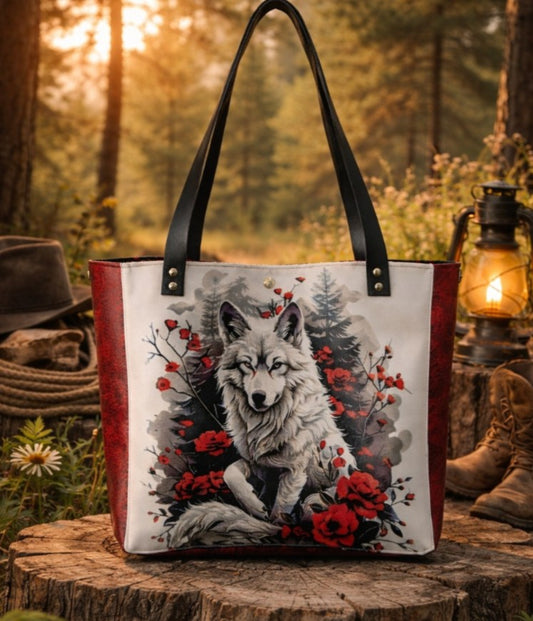 Sacs cabas Loup blanc