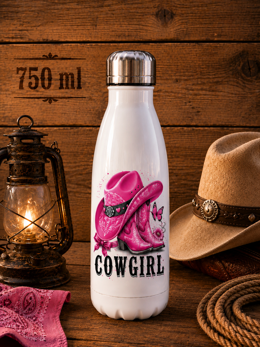 Gourde isotherme Cowgirl rose 750 ml