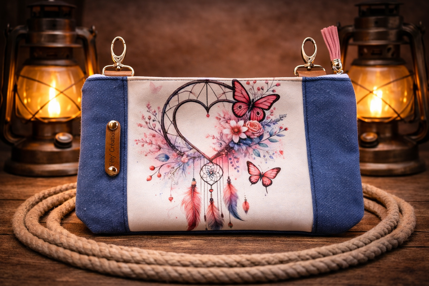 Mini pochette attrape rêve coeur
