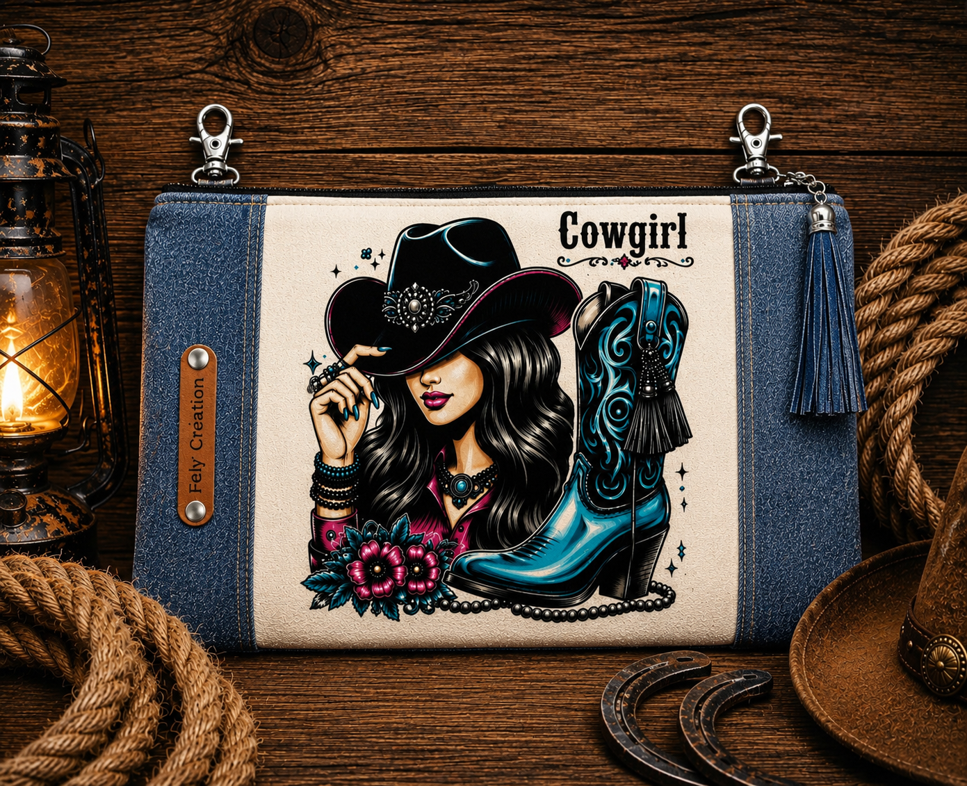 Mini pochette Cowgirl Bottes