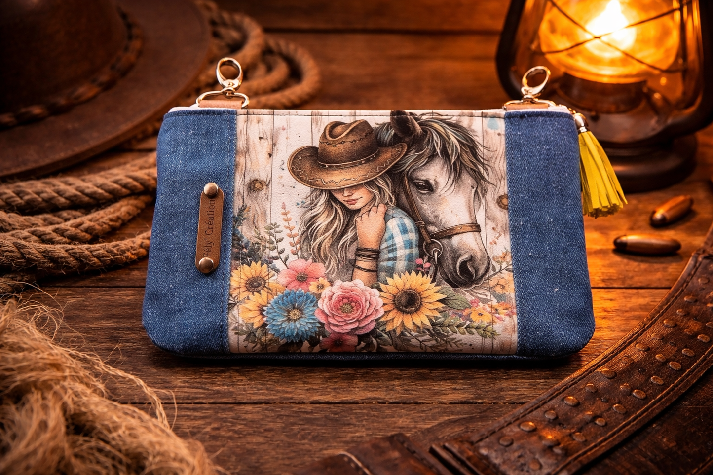 Mini pochette fille et cheval