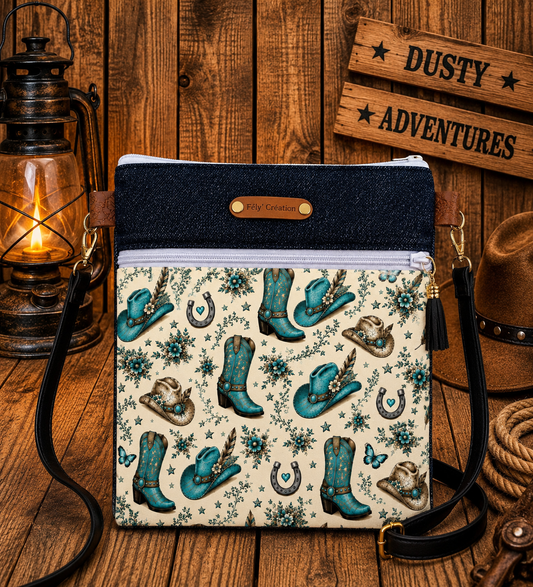 Pochette Nomade  Bottes turquoise