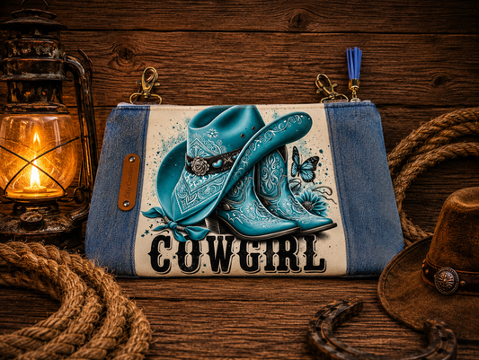 Mini pochette Cowgirl Turquoise