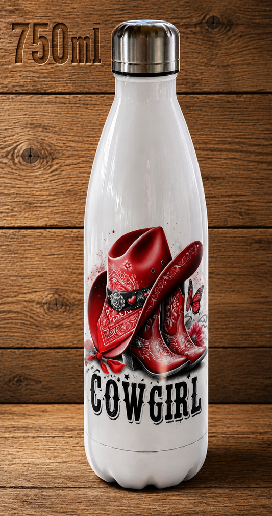 Gourde isotherme bottes rouge 750ml