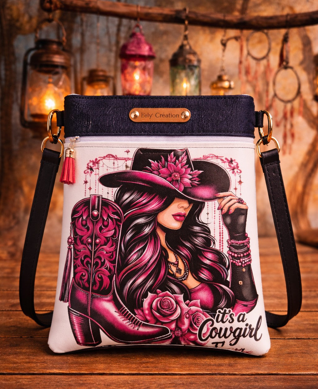 Pochette Nomade Cowgirl rose fushia