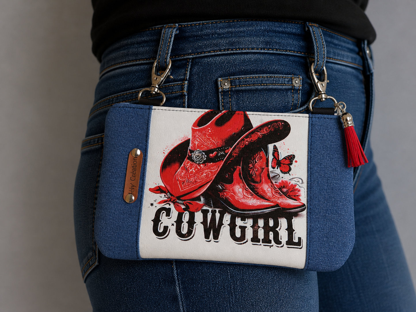 Mini pochette Cowgirl rouge