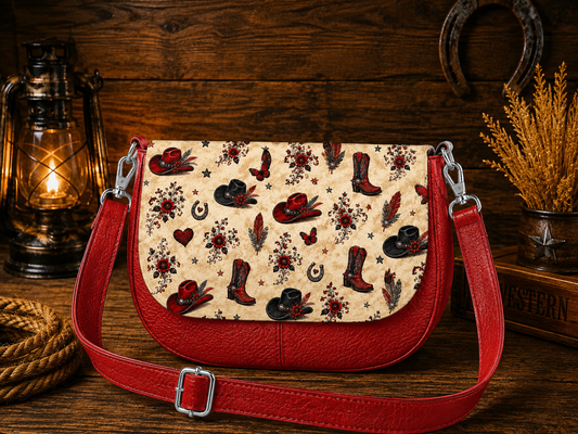 Sac à main à rabats amovibles rouge