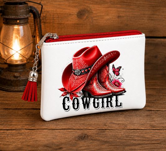 Porte monnaie Cowgirl rouge